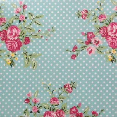 AU Maison Wachstuch Oilcloth Flora-Aqua Sky türkis Oeko-Tex Standard 100 ( 1m/18,-€)