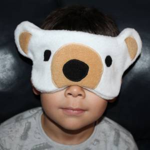 Schlafmaske, Schlafbrille Eisbär aus Fleece antipilling Augenbinde Reisemaske Augenmaske Kinder Frauen Männer tierisch l Bild 9