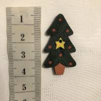 Motivknopf Tannenbaum mit Stern aus Holz, Kinderknopf, 2-Loch-Knopf, Union Knopf, Weihnachten, Winter, Deko Bild 4