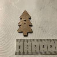 Motivknopf Tannenbaum mit Stern aus Holz, Kinderknopf, 2-Loch-Knopf, Union Knopf, Weihnachten, Winter, Deko Bild 5