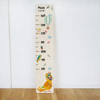 Messlatte aus Holz für Kinder, personalisiert mit Name, Messleiste individualisiert, Motiv: Wild and Free Papagei Bild 6