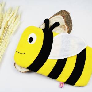 Wärmflaschenbezug Biene Hummel gelb schwarz Wärmflaschenhülle inklusive 2.0 Liter Wärmflasche von Fashy Bild 6