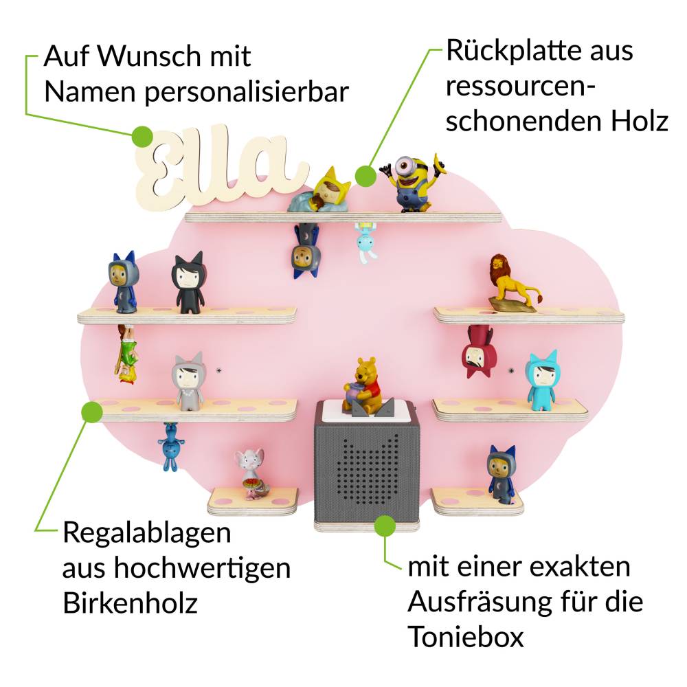 Puzzle B Aufbewahrungsregal mit Halter für Musikbox Regal erweiterbar Tonie Box 