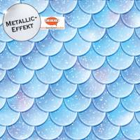 Metallic Bordüre: Meerjungfrau Schuppen - Glitter - mit Perlmutt-Effekt - 18 cm Höhe Bild 1