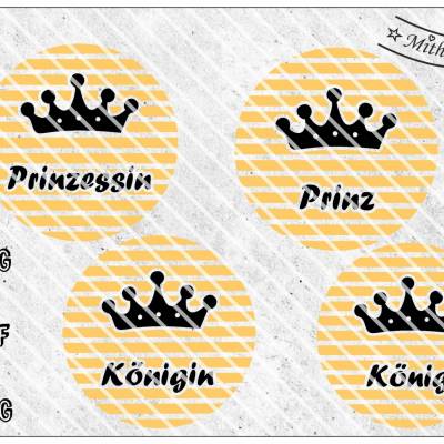 Plotterdatei - Monarchie - King - Queen - Prinzess - Prinz - SVG - DXF - PNG - Kreis - Datei