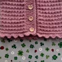 Strickjacke für Mädchen ab Größe 50/56 bis Größe 92/98 rosa pullover mit kapuze taufkleidung geschenk taufe geburt Bild 6