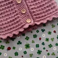Strickjacke für Mädchen ab Größe 50/56 bis Größe 92/98 rosa pullover mit kapuze taufkleidung geschenk taufe geburt Bild 8
