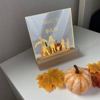Halloween Dekoration, Spiegel, Motiv Zombie Familie mit Wunschgravur Bild 1