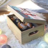 Erinnerungskiste Baby, Holz-Erinnerungsbox, personalisiertes Geschenk zur Geburt, Spielzeugkiste aus Holz, Maritim Bild 3