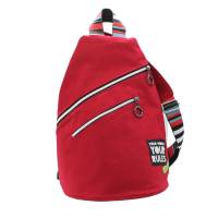 modischer, geräumiger Cross-Body-Bag aus trendigen roten Canvas, Rucksack Bild 1