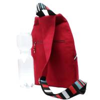 modischer, geräumiger Cross-Body-Bag aus trendigen roten Canvas, Rucksack Bild 2
