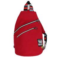 modischer, geräumiger Cross-Body-Bag aus trendigen roten Canvas, Rucksack Bild 5