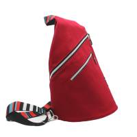 modischer, geräumiger Cross-Body-Bag aus trendigen roten Canvas, Rucksack Bild 8