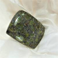Ring Rhyolit dunkel grün rechteck 22 x 26 mm Stein khaki oliv boho Geschenk statementring Bild 3