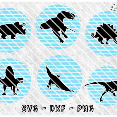 Plotterdatei - Dinosaurier - Dino - cool - SVG - DXF - PNG - Jpeg - Kreis - Datei - Triceratops - T-Rex - Pteranodon - S