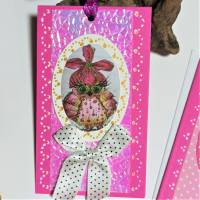 Eulen Mini Karten pink im Umschlag süße Danke Klappkarte Mädchen Bild 2