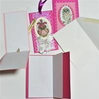 Eulen Mini Karten pink im Umschlag süße Danke Klappkarte Mädchen Bild 6