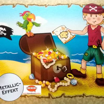 Metallic Bordüre: Kleiner Pirat - mit Perlmutt-Effekt - 15 cm Höhe