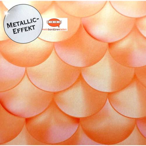 Metallic Bordüre: Meerjungfrau Schuppen - mit Perlmutt-Effekt - 18 cm Höhe