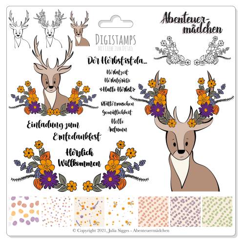 Goldener Herbst - Digistamp Set
