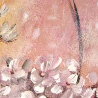 FROSTIGE ROSA HORTENSIEN 20cmx50cm - glitzerndes Hortensienbild im Shabby Chic Look auf Leinwand Bild 4