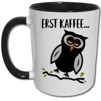 Müde Eule Tasse, Kaffee Sprüche Lustig, Morgenmuffel Kaffeetasse, Arbeit Büro Geschenke, Früh Aufstehen Job Kaffeebecher Bild 1