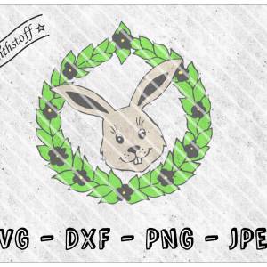 Plotterdatei - Osterkranz - Frühling - Ostern - Osterhase - SVG - DXF - PNG - Jpeg - Datei Bild 1