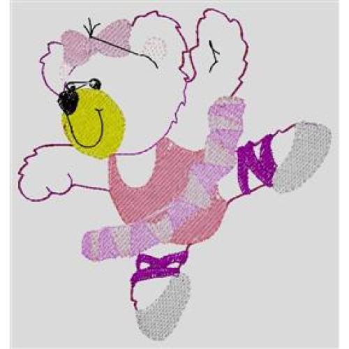 Ballerina Bär 10x10 - Stickdatei