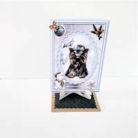 Geldgeschenk Weihnachtskarte Terrier 2 Stk. mit Kartenständer Geschenkverpackung Bild 2