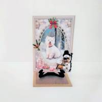 Geldgeschenk Weihnachtskarte Terrier 2 Stk. mit Kartenständer Geschenkverpackung Bild 3