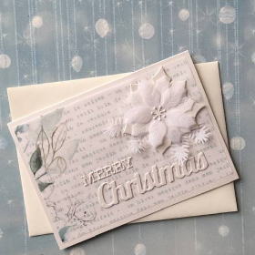 Weihnachtskarte weihnachtliche Grußkarte Poinsettia Sterne A6