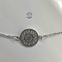 Zartes, filigranes, minimalistisches Edelstahl Armband mit Mandala aus Metall Bild 2