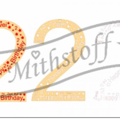 SVG - PNG - DXF - File - Birthday Number - Two - Number - 2 - Plotter File - Birthday