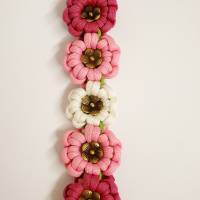 Hundehalsband mit Blumen, Blumenhalsband, handgeflochten, Wunschfarben, verstellbarer Biothane Adpater Bild 4