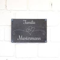 Türschild Schiefer, Familienschild für die Haustüre, Naturschieferplatte bedruckt, personalisiertes Schild für Familie Bild 5