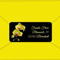 24 Adressaufkleber | Orchidee gelb - eckig 3,0 x 6,5 cm Bild 2