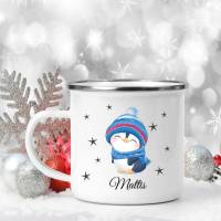Personalisierte Tasse mit Namen Junge Mädchen Pinguin Bild 1