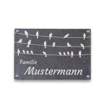 Türschild Schiefer, Familienschild für die Haustüre, Naturschieferplatte bedruckt, personalisiertes Schild für Familie Bild 9
