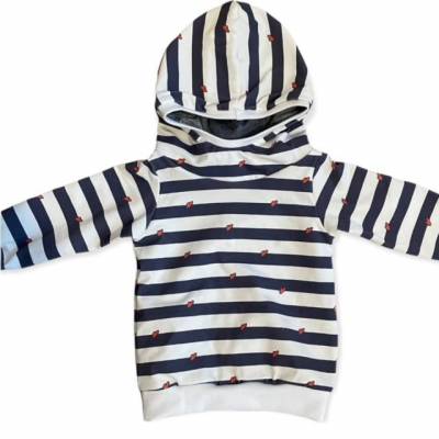 Kinder Kapuzen-Shirt gestreifte Herzen Gr. 86