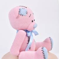 Handgefertigte gehäkelte Puppe Bär "WILHELMINA" aus Baumwolle, Amugurumi Teddy, Kuscheltier als Geschenk für Kin Bild 3