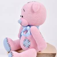 Handgefertigte gehäkelte Puppe Bär "WILHELMINA" aus Baumwolle, Amugurumi Teddy, Kuscheltier als Geschenk für Kin Bild 6