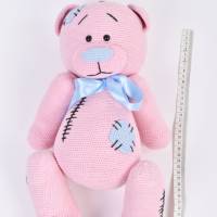 Handgefertigte gehäkelte Puppe Bär "WILHELMINA" aus Baumwolle, Amugurumi Teddy, Kuscheltier als Geschenk für Kin Bild 9