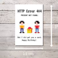 lustige Geburtstagskarte für IT-ler/in "Error Geschenk nicht gefunden" als sofort Download PDF Bild 2