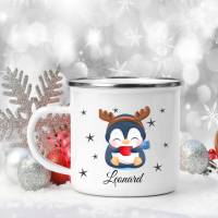 Personalisierte Tasse mit Namen Junge Mädchen Pinguin Bild 2