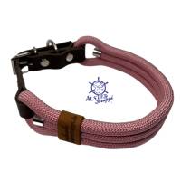 Hundehalsband, verstellbar, rosa, braun, Leder und Schnalle Bild 1