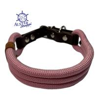 Hundehalsband, verstellbar, rosa, braun, Leder und Schnalle Bild 4