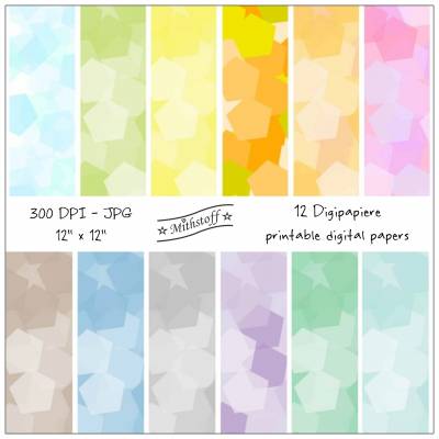 12 x Digital Paper - Digipapier -  Waben - JPEG- 12 Zoll - 300 DPI