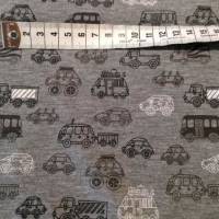 French Terry "Fahrzeuge", grau-schwarz-weiß, 160 cm breit, Meterware, Preis pro 0,5 lfdm Bild 3