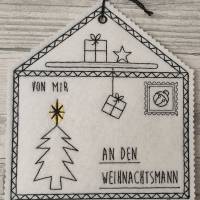 " Briefumschlag an den Weihnachtsmann / Christkind ITH " 2 Stickdateien 16 x 18,  bitte Format auswählen Bild 1