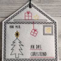 " Briefumschlag an den Weihnachtsmann / Christkind ITH " 2 Stickdateien 16 x 18,  bitte Format auswählen Bild 2